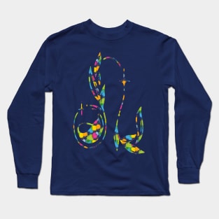 colorful floral Leo zodiac sign Long Sleeve T-Shirt
